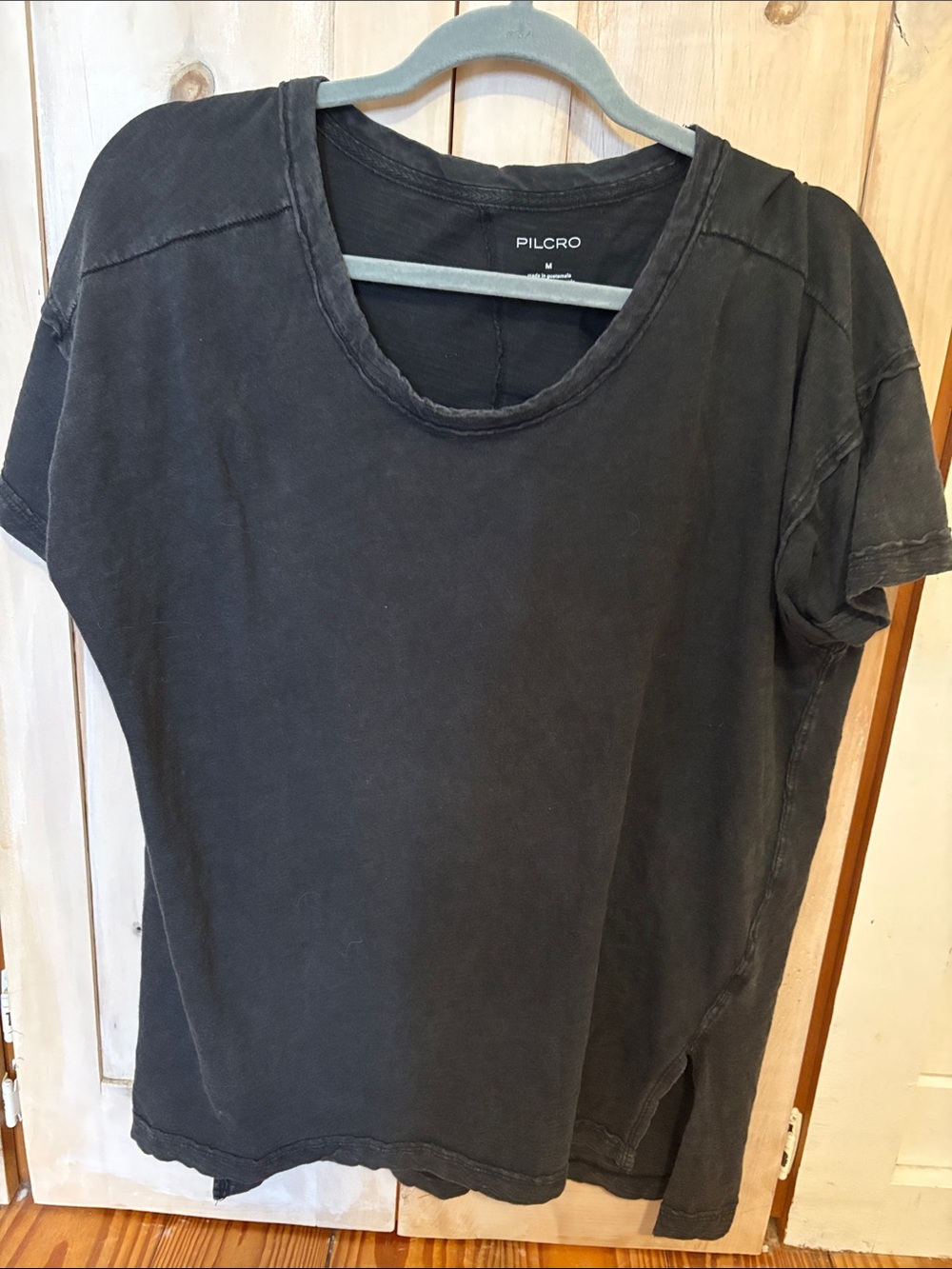 Pilcro Washed Black Short Sleeve Crewneck Tee